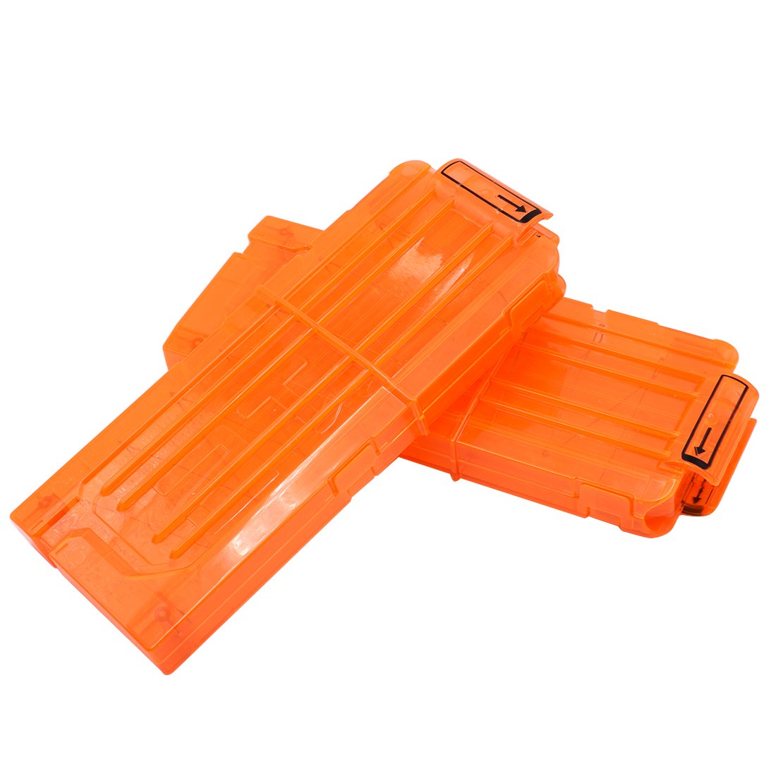 Bullet Clips, OIMIO Soft 12 Bullets Dart Gun Clips Magazine Clip For Nerf Toy Dart Gun 4PCS (transparent orange)