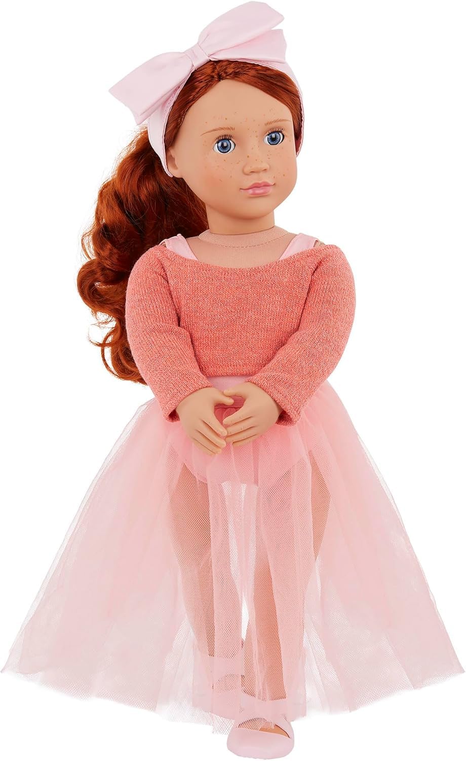 Our Generation - 18-inch Ballerina Doll - Red Hair & Blue Eyes - Ballet Outfit & Hair Bow - Pretend Play - Toys for Kids Ages 3 and Up - Aubrie