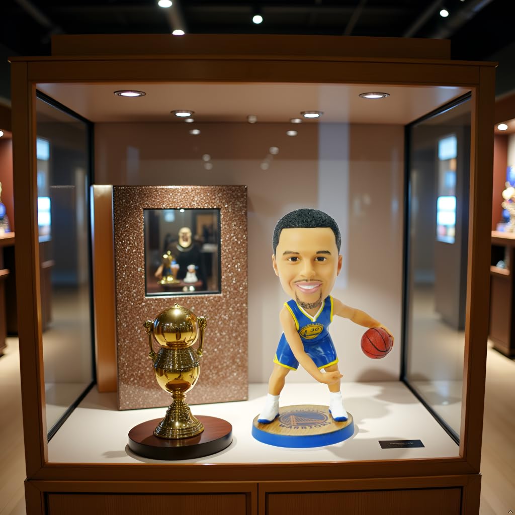 Ru.Master Curry Bobblehead Basketball Action Figure -5.3 in Hand-Painted Resin Collectible Doll - Perfect Sports Fan Gift - Curry in Iconic 30# Jersey