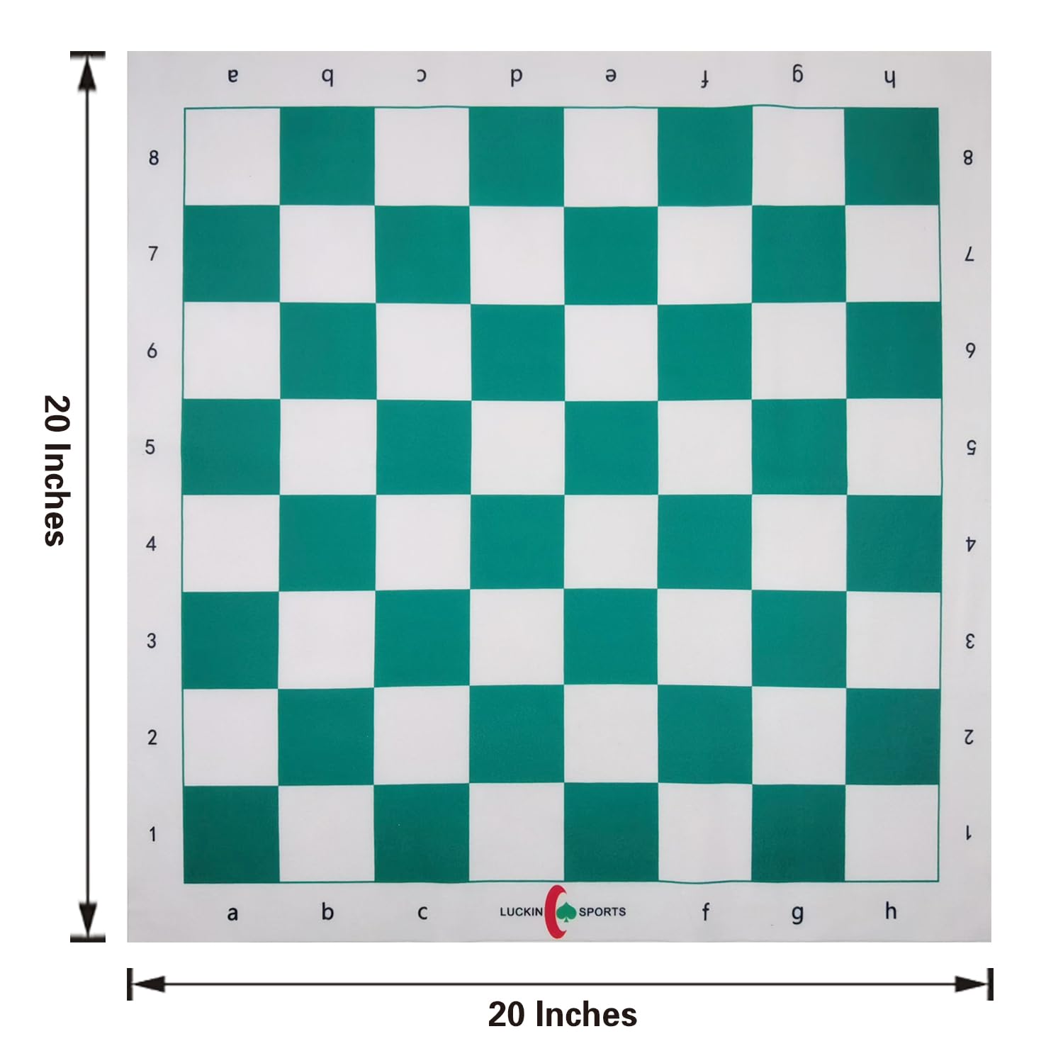 LUCKIN SPORTS Standard Professional Tournament Chessboard, 20" x 20" in Size with 2.25" Squares. 100% Durable Felt Fabric. Waterproof and Stain