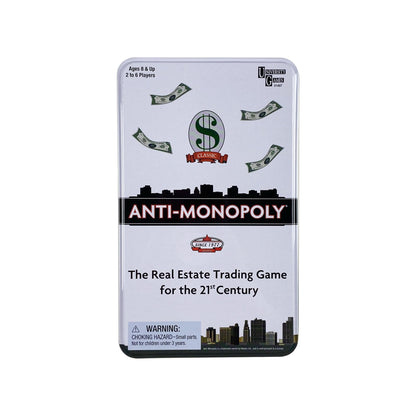 University Games Anti-Monopoly Travel Family Board Game Tin, Ages 8+