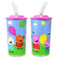 Peppa Pig Reusable 16 oz Sipper Tumbler Cups 6 Pack - Peppa Pig Dinnerware Bundle with 6 Reusable Cups Plus Stickers for Girls and Boys