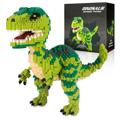 Aigidusansu Jurassic Dinosaur Micro Building Blocks, 1457pcs Velociraptor Tyrannosaurus Rex DIY Mini Diamond Blocks Bricks Toy for Boys Age 8-12 14+