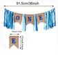 1st Birthday Highchair Banner Blue Burlap Design, Baby First Birthday Party Supplies, Perfect for High Chair Decor Wall Art Hanging and Cake Smash