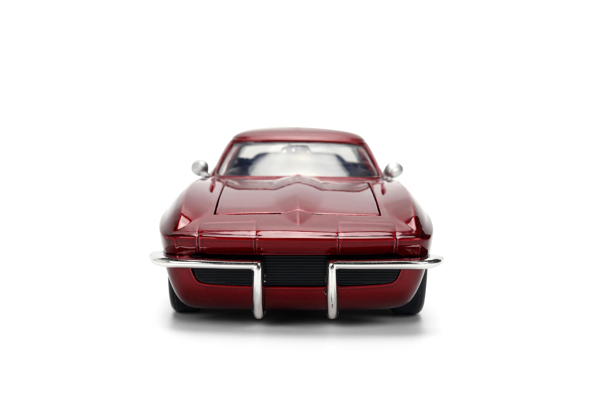 Jada Toys Bigtime Muscle 1:24 1963 Chevy Corvette Die-cast Car - Opening Doors, Hood, Trunk, Rubber Tires(Candy Red/Grey)