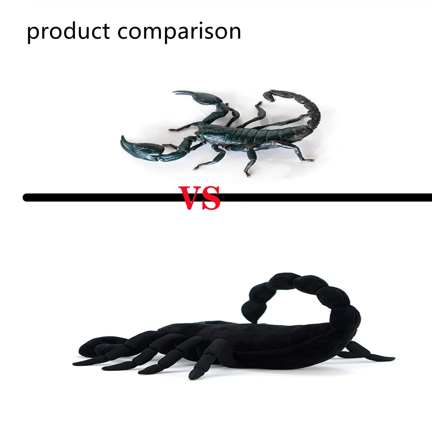 Tiny Heart Simulation Emperor Scorpion Plush Toy, 15.74inch Black Super Soft Realistic Scorpion Plush Stuffed Animal Toy Figure for Kids Halloween