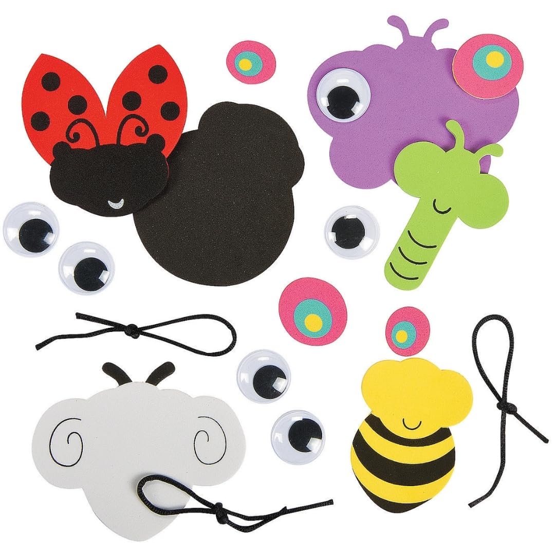Fun Express Spring Big Eye Bug Ornament Craft Kit - Makes 12 - Craft Kits - VBS Vacation Bible School Supplies/Decor