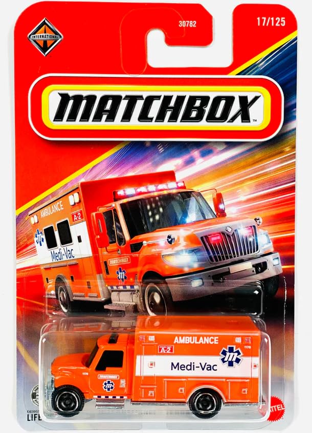Matchbox International Terrastar Ambulance [Orange] 17/125, 1:64 Scale Diecast Toy Vehicle