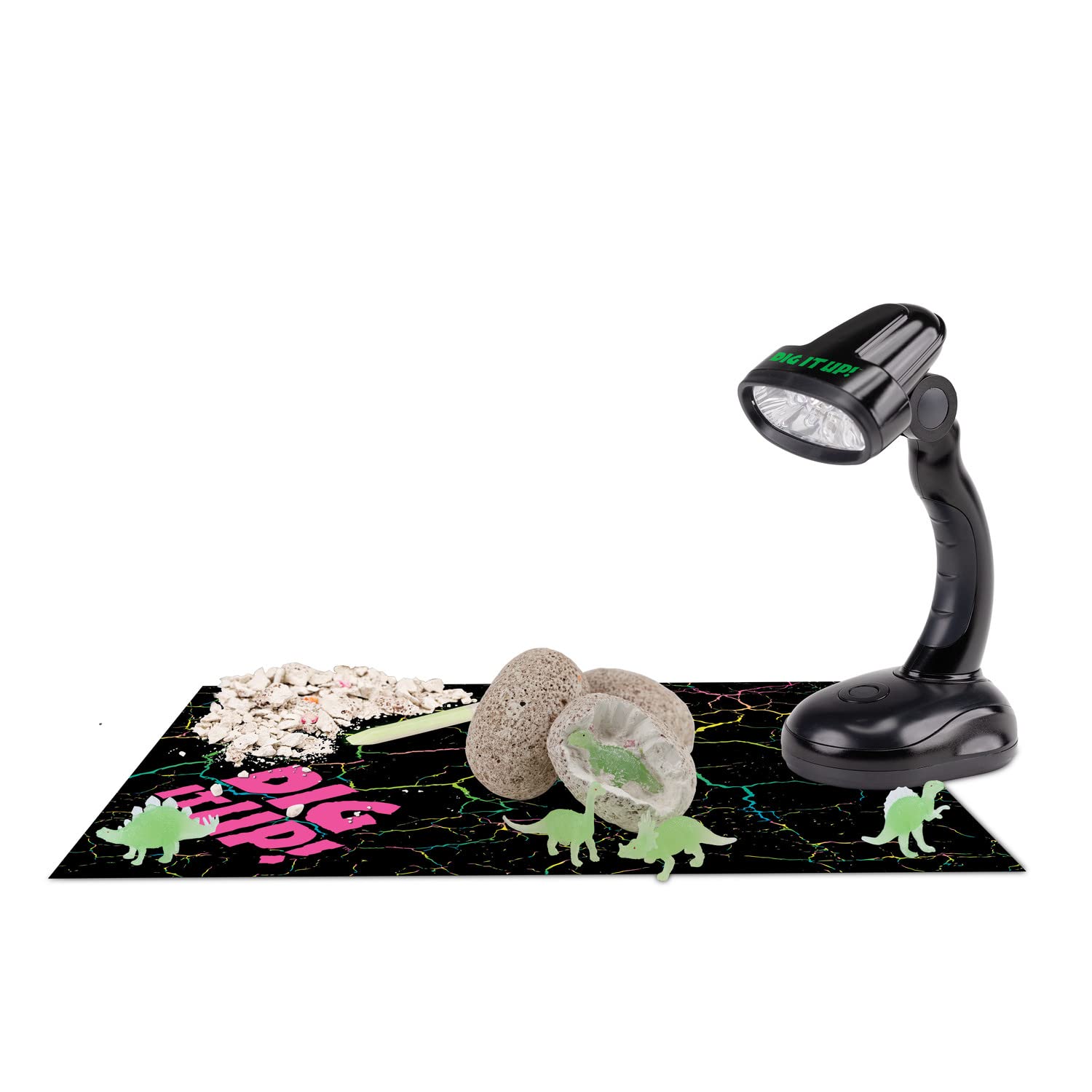 MindWare Dig It Up Glow in the Dark Dinosaurs - STEM Dig Kit for Kids, Includes 8 Dinosaur Excavation Projects that Really Glow, Ages 4+