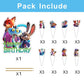 25Pcs Zootopia Cake Decorations with 24pcs Cupcake Toppers, 1pcs Big Cake Topper for Zootopia Birthday Party Supplies