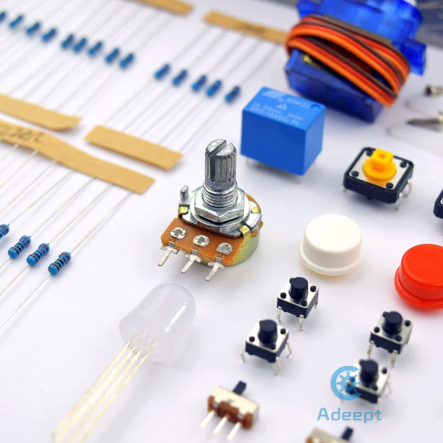 Adeept Project LCD 1602 Starter Kit for Raspberry Pi 4 3 2 Model B+ B Servo Motor Relay Beginner Small DIY Kit Compatible with Raspberry Pi 2b+
