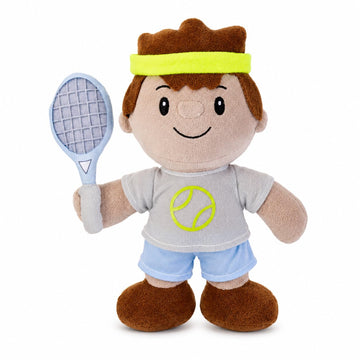Olivia Martini Tennis Plush Toy for Kids - 10 Inch Sports Player Stuffed Animal, for Boys, Girls & Tennis Lovers, Soft Plush Doll for Bedroom Decor