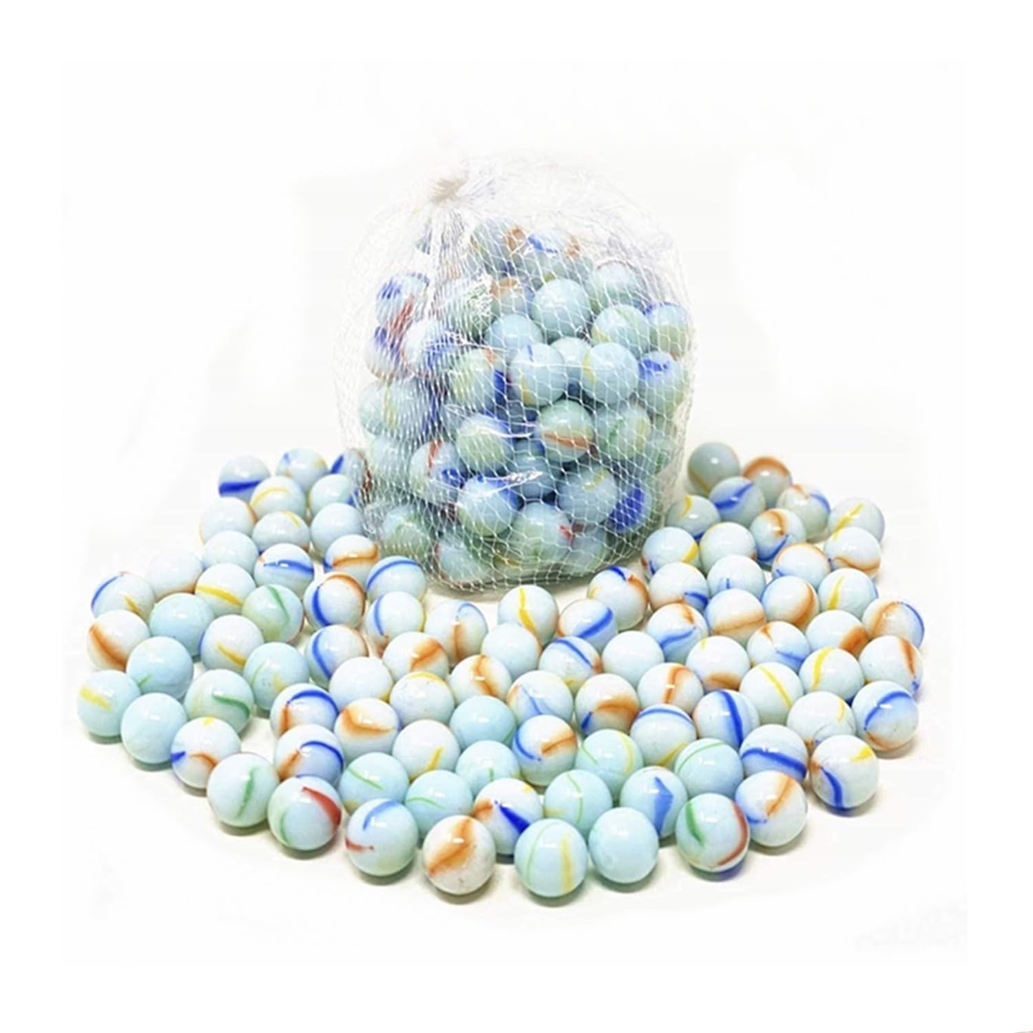 TSY TOOL 1000 Count Bulk Beautiful Premium Player Glass Marble, 5/8" in Bulk, Shooters Sling Shot Ammo for Children (10 Bags)