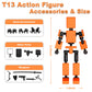 4PCS Mini Titan T-13 Action Figures Set, Assembly Completed Luck Dummy Robot 13 Action Figure Toys for Boys Stick Figures with Multi Joints Movable