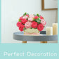 BAZIMA ALICE DIY Felt Flower Kit, Pink Rose Bouquet Kit, Floral Gifts - Arrange Pre-Cut Flowers and Foliage