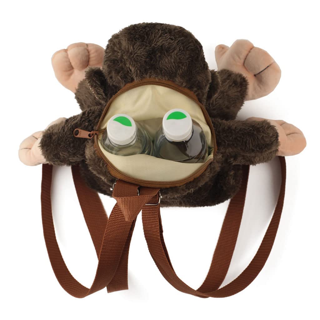 Monkey Backpack with Leash Fluffy Monkeys Stuffed Animal Shoulder Backpack