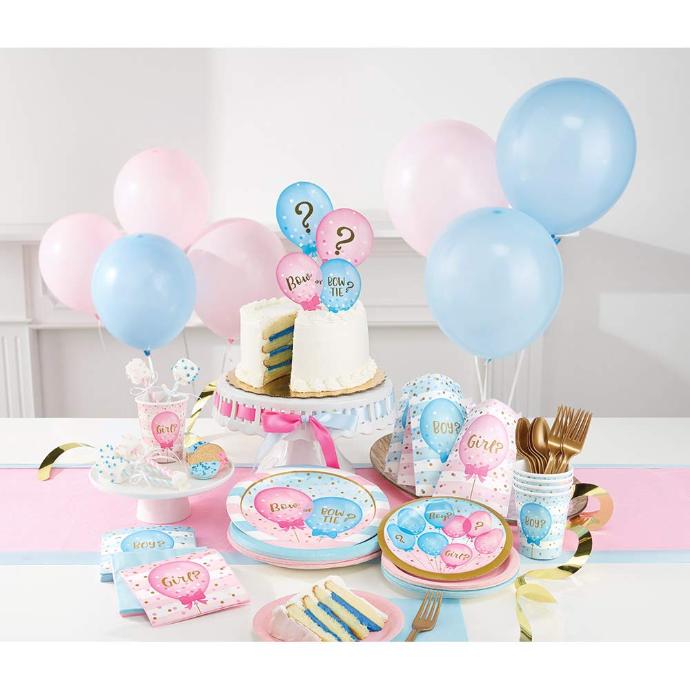 Creative Converting 336690 Gender Reveal Balloons Plastic Tablecloth