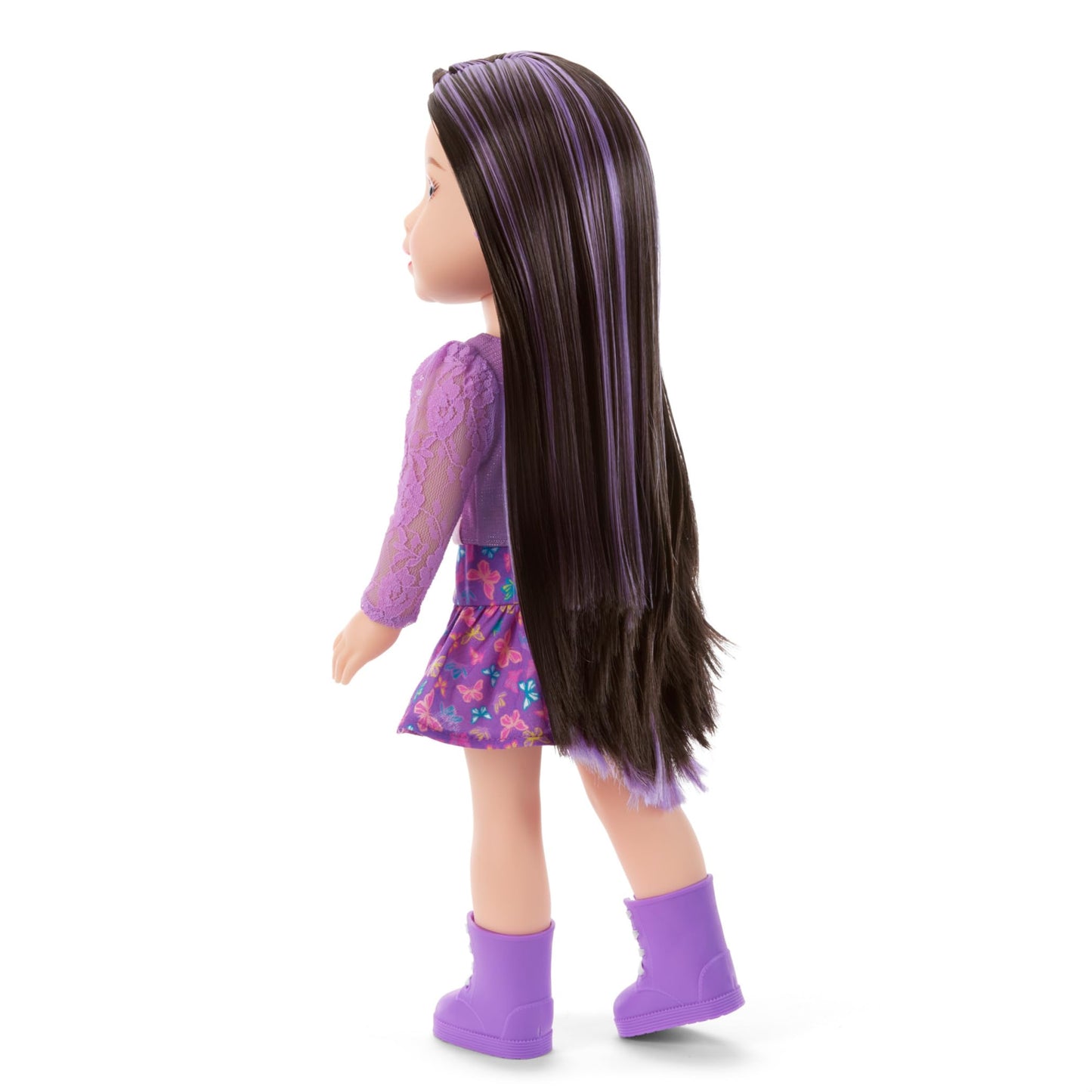 American Girl, AG Sisters Francie Doll, with Brown Eyes, Long Dark-Brown Hair with Purple Highlights, 14.5", Ages 4+ (Amazon Exclusive)