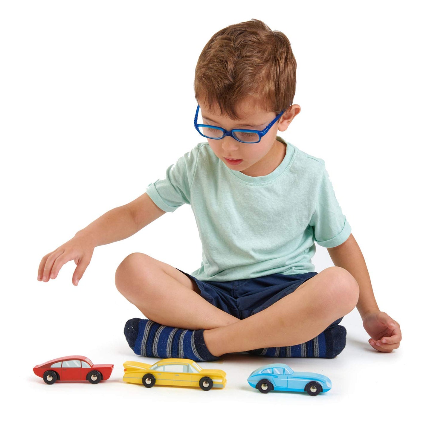 Tender Leaf Toys - Retro Cars - Three Vintage Solid Wood Super Car Set Made with Premium Quality Materials - Encourages Imaginative Roleplay