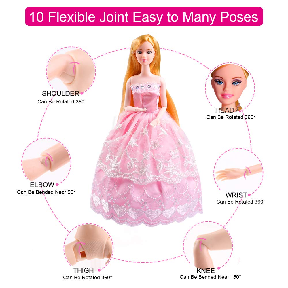 UCanaan Girl Doll and Closet Set with Doll Clothes and Accessories Items Including Fashion Dolls, Dressand Many Other Accessories (Refer Picture