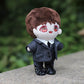 niannyyhouse 7.8in/20cm Plush Doll's Clothes Suit Coat + Shirt + Vest + Tie + Pants 5-Piece Set Striped Suits (Black, 20cm)