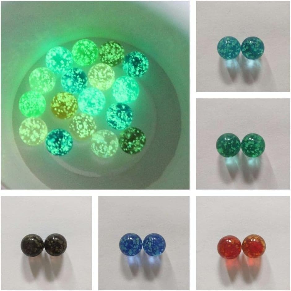NexusPulse 10Pcs Gold Marbles Glow in The Dark Glass Marbles Ball Luminous Glass Ball Runs,Marble DIY and Home Decoration Dice and Marble(12mm/0.47in)