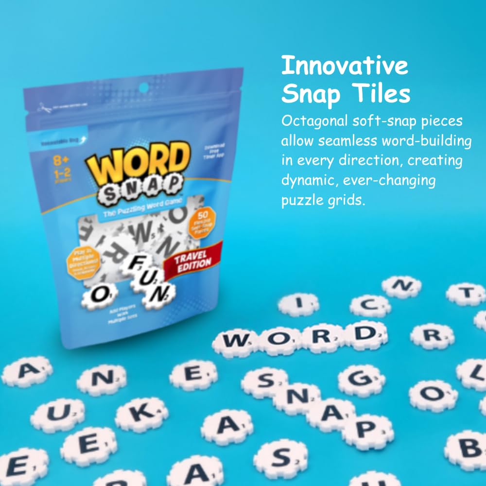 Word Strategy Game Travel Edition, Word Puzzle for Adults, Family, and Kids, Fun Game for Ages 8+, Travel Size, 1-2 Players