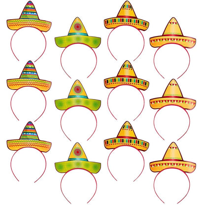 Fun Express Cardboard Sombrero Headbands for Cinco de Mayo (1 Dozen) Apparel Accessories, Hats, Head Boppers, Headbands