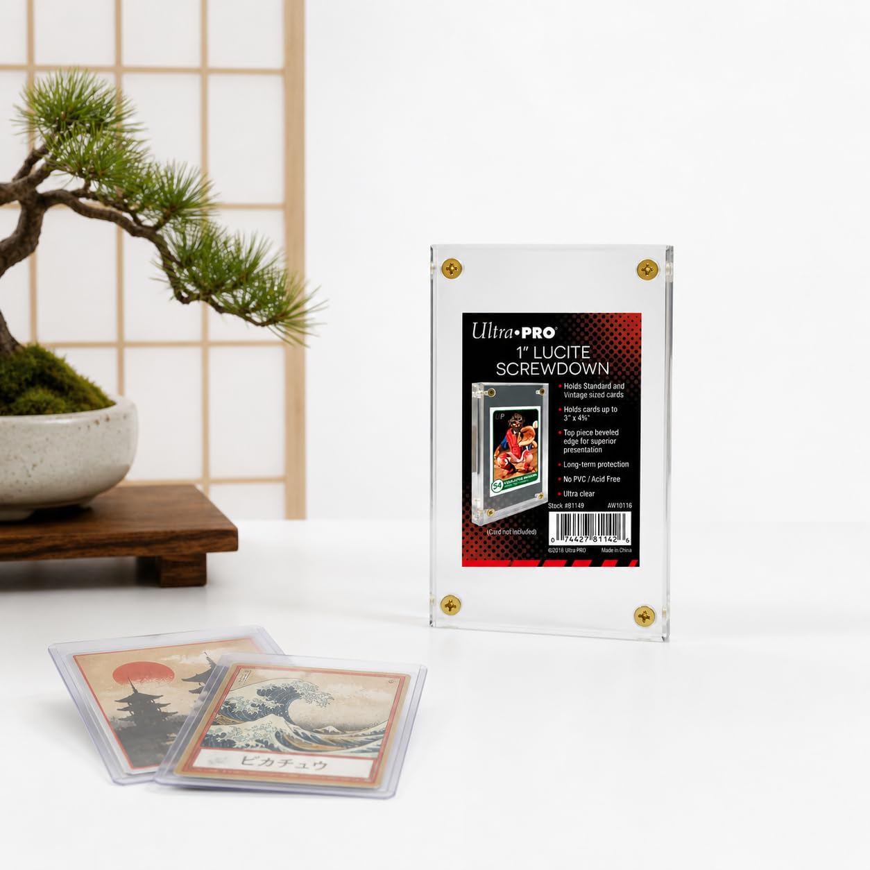 Ultra PRO Lucite Brik 1? Screwdown - Clear Acrylic Trading Card Holder with Four?Screw Closure, Premium Display Case for Standard Cards and Photos