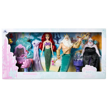 Disney Store Official Ariel Classic Doll Gift Set - Includes The Little Mermaid, Ursula & King Triton Dolls Plus More - Disney Classic Dolls &