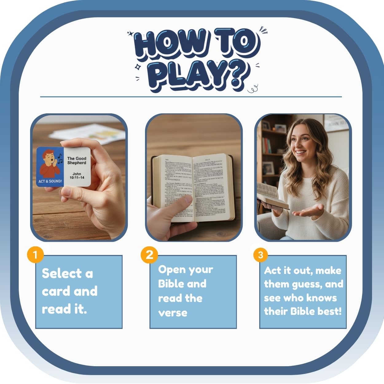 Bible Trivia Charades Game, Scripture Showdown for Families, Teens, Adults, 200 Challenge Cards, Faith Based Party Activity, Christian Game Night