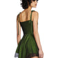 Dolls Kill Keep Shining Mini Dress by Current Mood - Sheer Mesh Overlay Dress with Handkerchief Hem for Playful Fashion - Green, X-Small