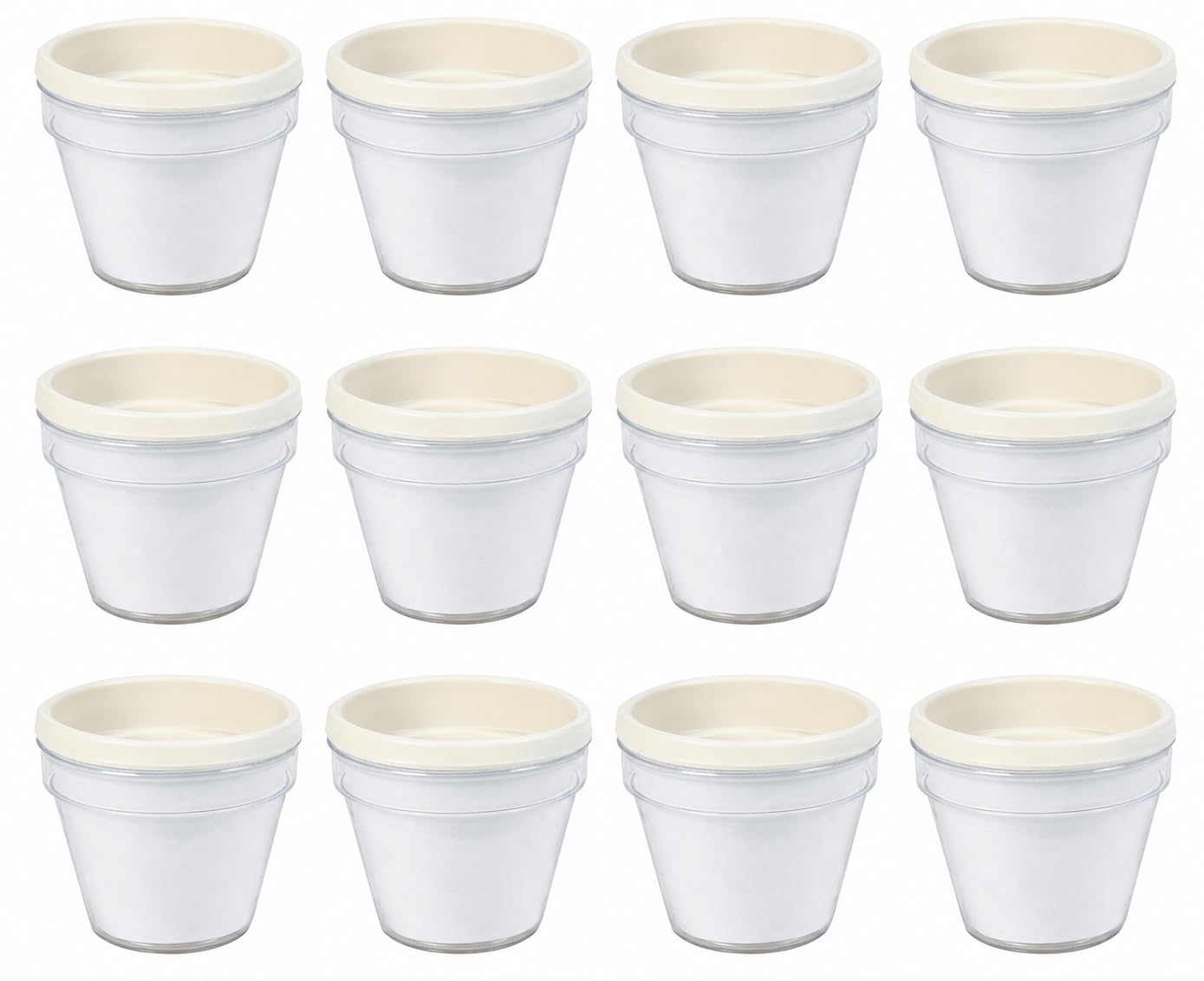 Fun Express DIY Flower Pots Bulk Craft Kit for Kids - 12 White Plastic Paint Plant Pots with Paper Inserts | Educational Toys for Painting Activities