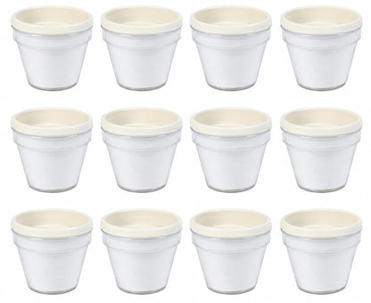 Fun Express DIY Flower Pots Bulk Craft Kit for Kids - 12 White Plastic Paint Plant Pots with Paper Inserts | Educational Toys for Painting Activities