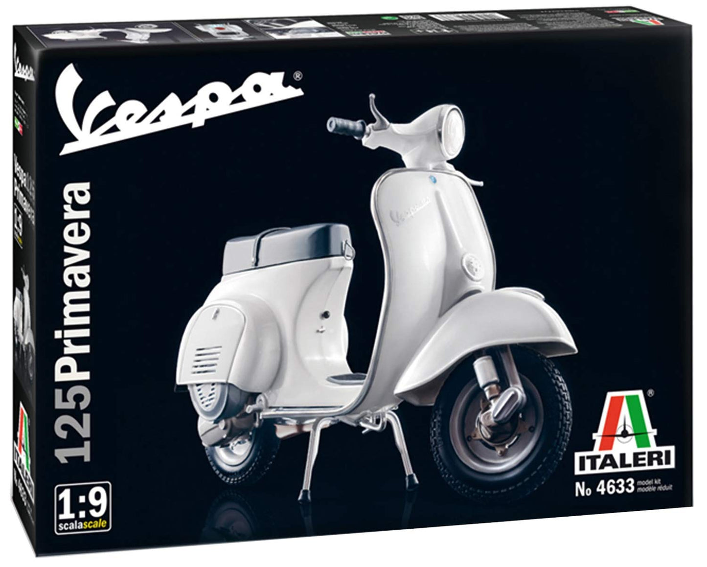 Italeri 4633 Vespa 510104633-1:9 125 Inch Primavera, Model Building Kit, Standing Model Building, Crafts, Hobby, Gluing, Plastic Kit, Unpainted