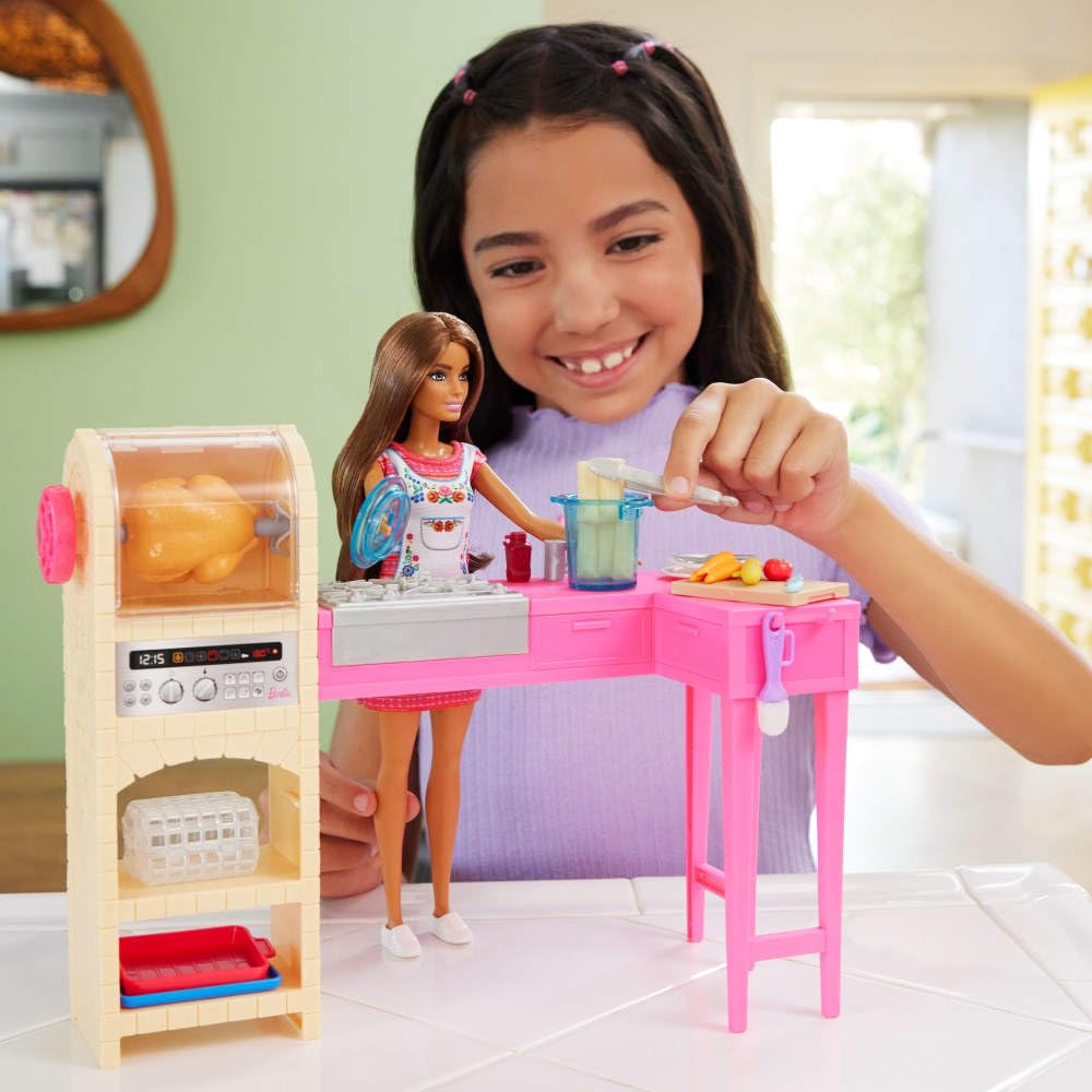 Barbie and Teresa Recipe for Friendship Teresa Fashion Doll & Kitchen Playset with 20+ Accessories Including Color-Change Cookies