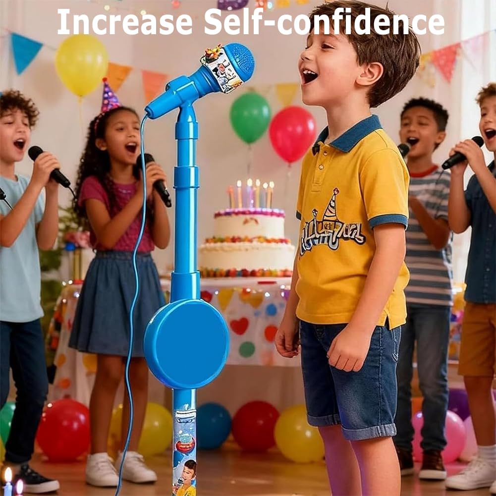 The All-in-One Microphone Toy, 2026 New Karaoke Machine Toy with Light, Kids Microphone with Stand, Echo Effects, for Singing, Confidence-Building