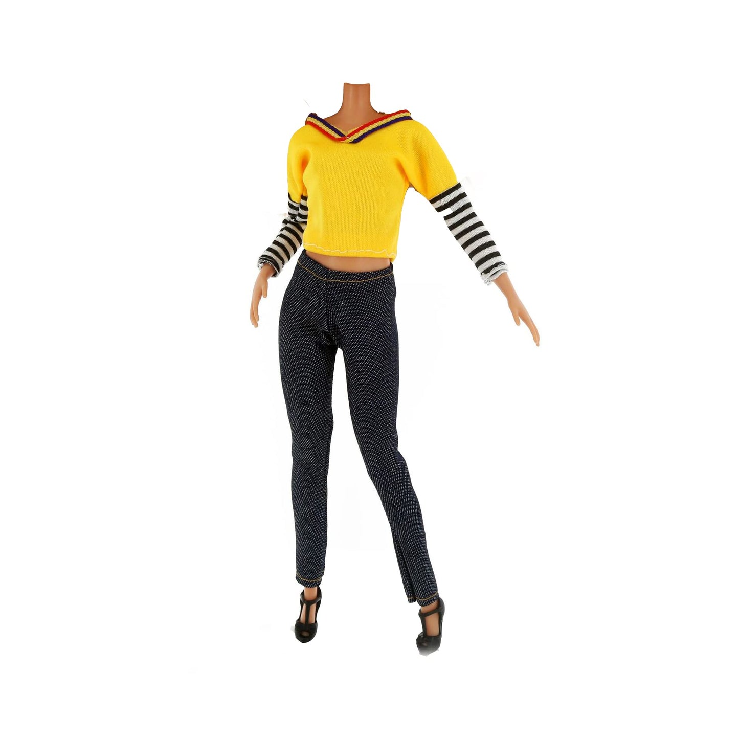 Lance Home Doll Clothes, 5 Sets Fashion Outfits Autumn Dresses Spring Clothes Sweater Pants Shoes Socks Bag for 29cm Dolls Accessories Baby Gifts (A)