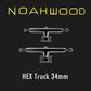 NOAHWOOD Pro Fingerboard 34mm 666Hex Truck (34mm Lavender)