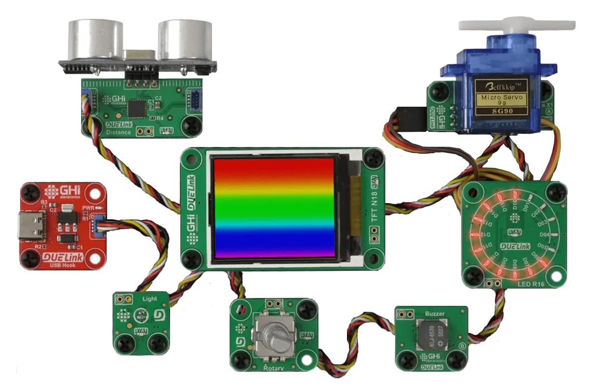 DUELink Smart Electronic Building Blocks Kit: Use with Python, Javascript, Arduino, RPI, MakeCode, or MicroBlocks.