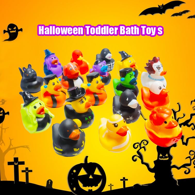 27 Pcs Halloween Party Favors Rubber Ducks,Baby Showers Accessories Bath Toys for Kids Halloween Decorations Trick or Treat Supplies Goodie Bag