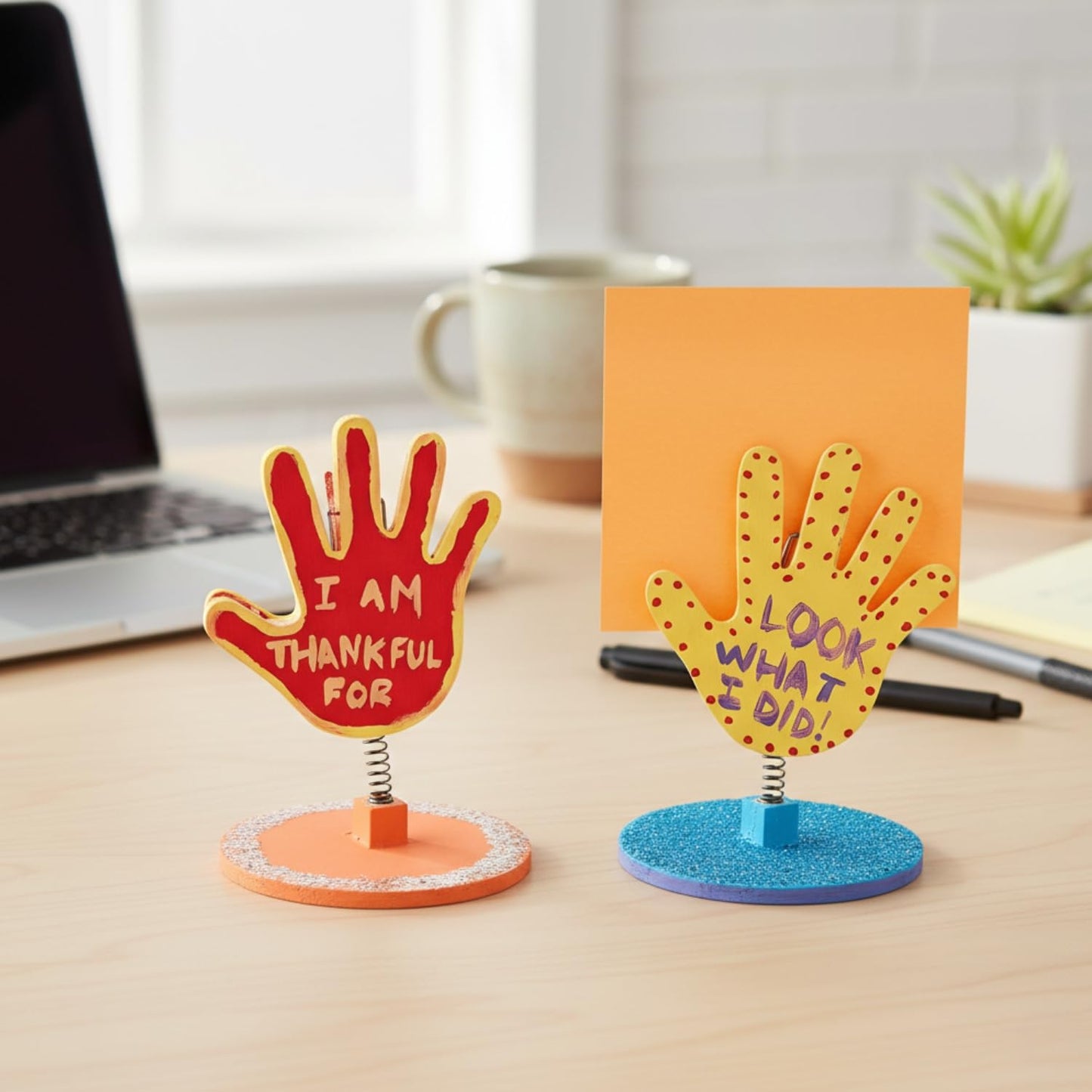 Do It Yourself Wood Praying Hands Note Holder - Crafts for Kids and Fun Home Activities