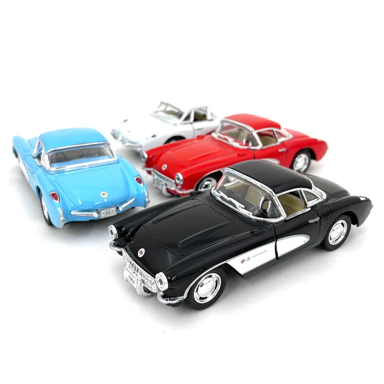 KiNSMART - 1957 Chevy Corvette 1:34 Scale 5" Die Cast Metal Model Classic Car Toy