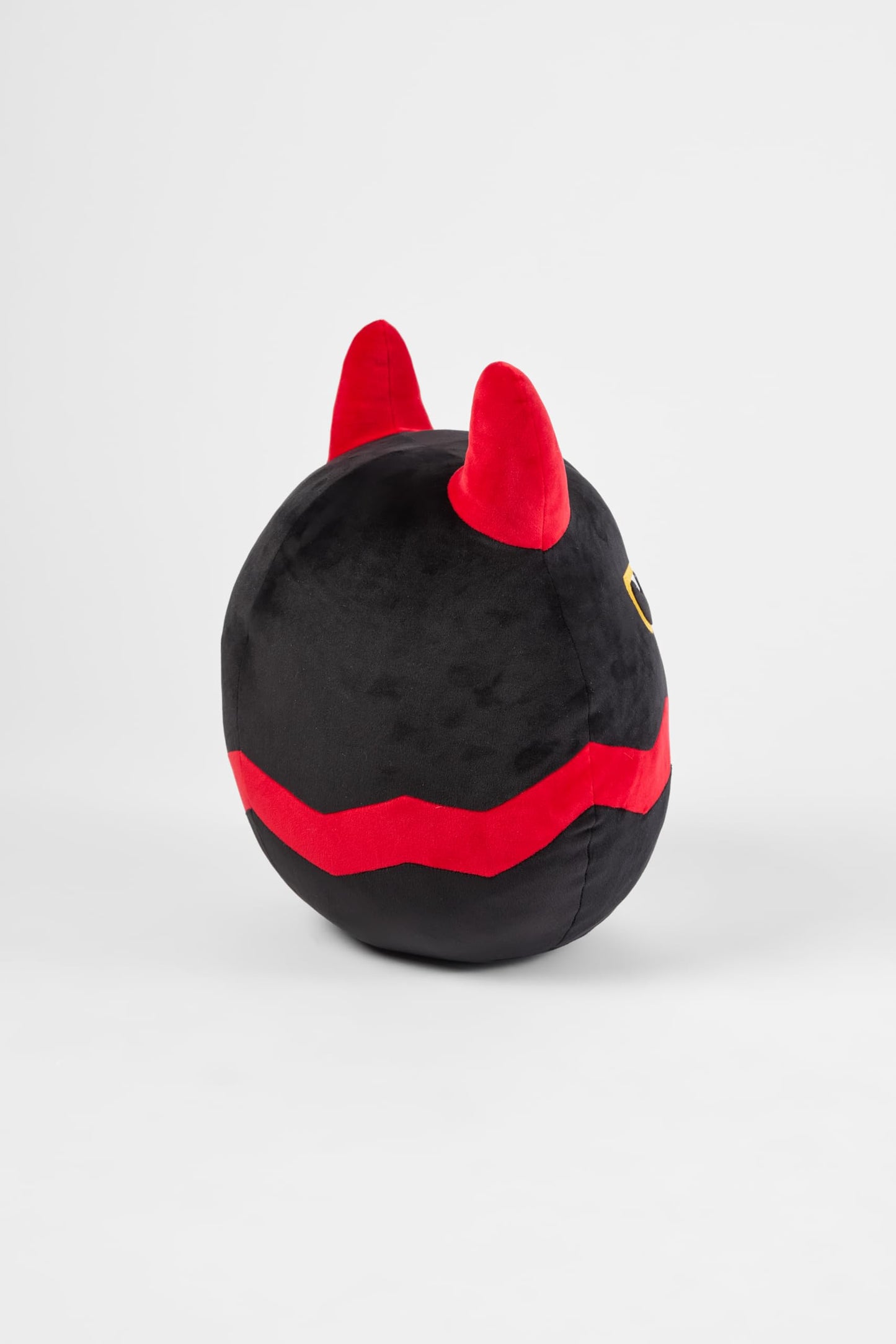 Snuggaboos Jumpo Shadowpaws The Devil Cat Squish: 14-Inch Super Soft Plush Pillow Toy - Unique and Cuddly Black Cat Stuffed Animal Plushie with Red