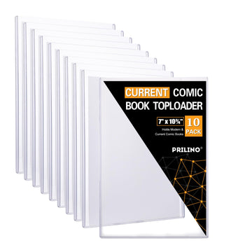 10ct Current Comic Book Toploaders - Modern Comic Book Top loaders, Crystal Clear Regular Comic Book Topload, Premium PVC Comic Book Holder, Crystal