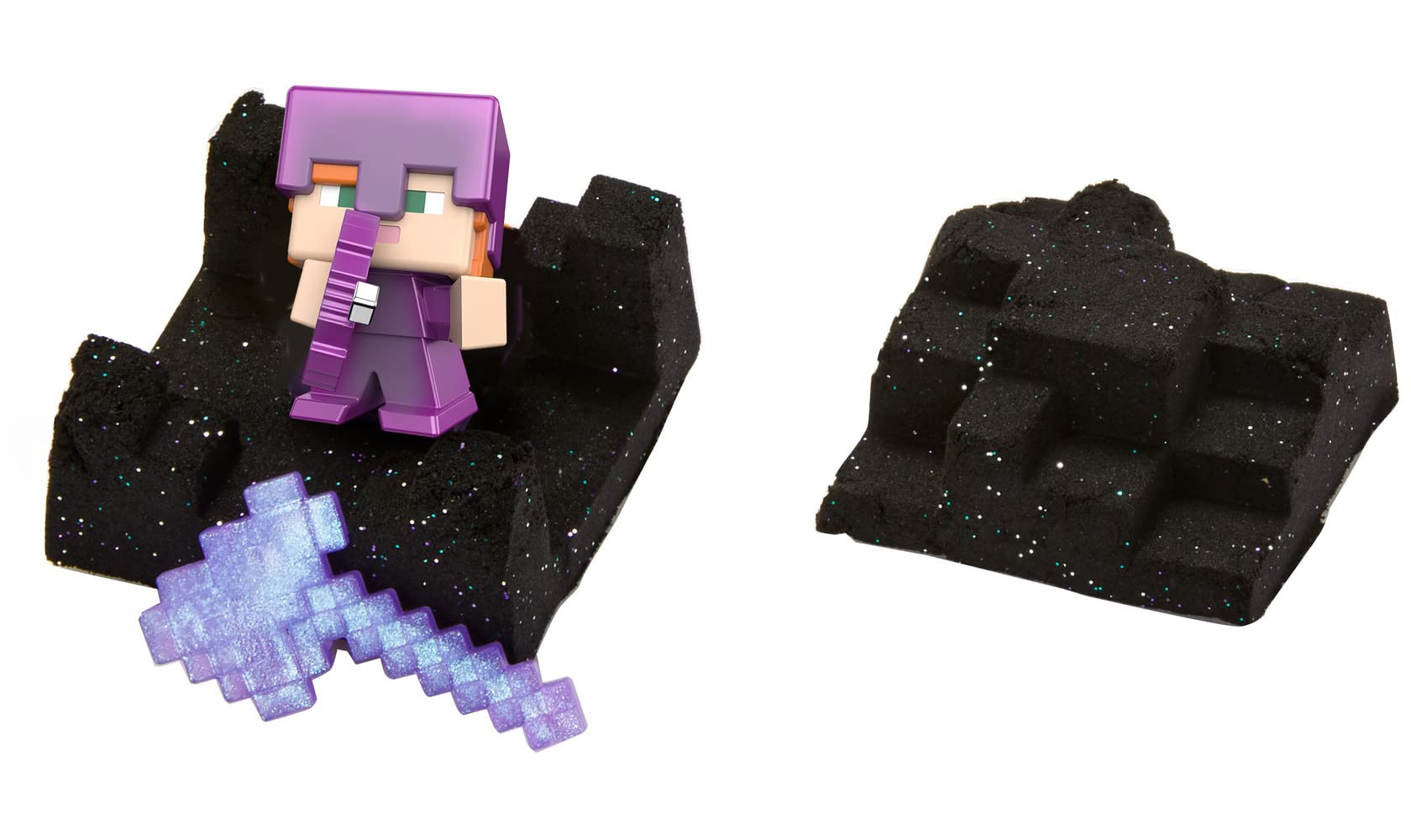 Minecraft Mini Mining Set, Elementals # 10, Geared Up Alex Mini Figure with Moldable Sand for Added Creativity, Environment Accessory, Creative