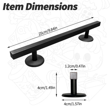 TDHRDHVC 10" Fingerboard Rail - Aluminum Alloy Obstacle with Stabilizing Discs & Non-Slip Base for DIY Skateparks, Cityscapes & Mini Ramp Builders