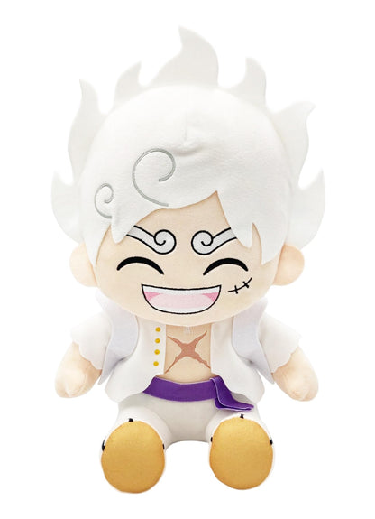 Great Eastern Entertainment One Piece - Luffy (Gear 5) Laughing Sitting Pose Plush 12"