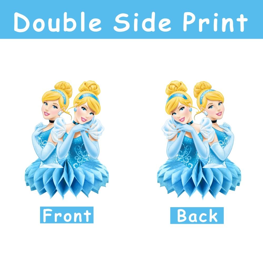 8Pcs Princess Table Centerpieces Birthday Party Supplies Double Side Table Decorations for Princess Themed Party Decorations
