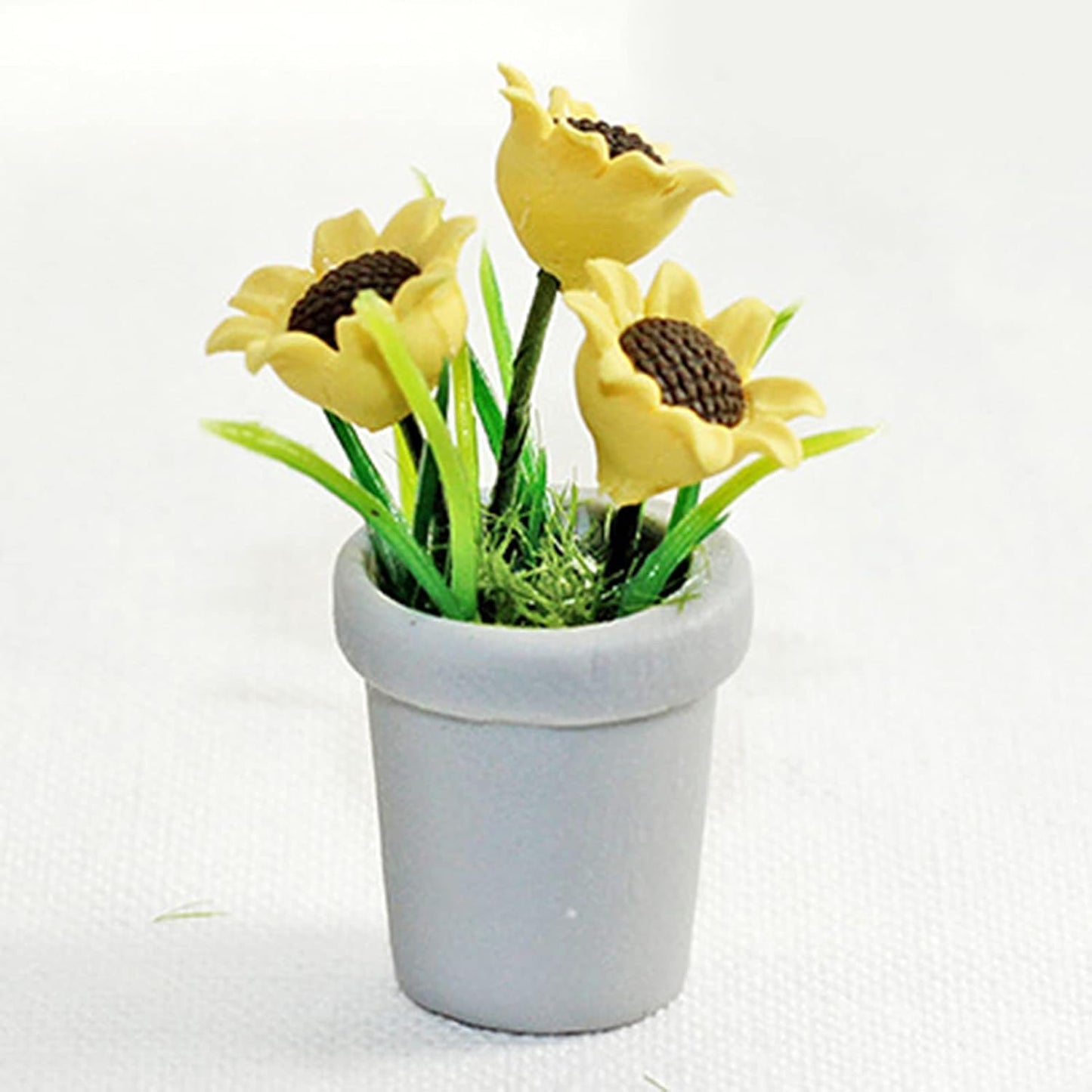1Pc Miniature Sunflower, 1/12 Scale Miniature Dollhouse Accessories Decor, Resin Doll House Mini Sunflower Imagination DIY Micro Scene Decor